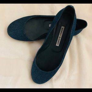 Manolo Blanik Denim Flats